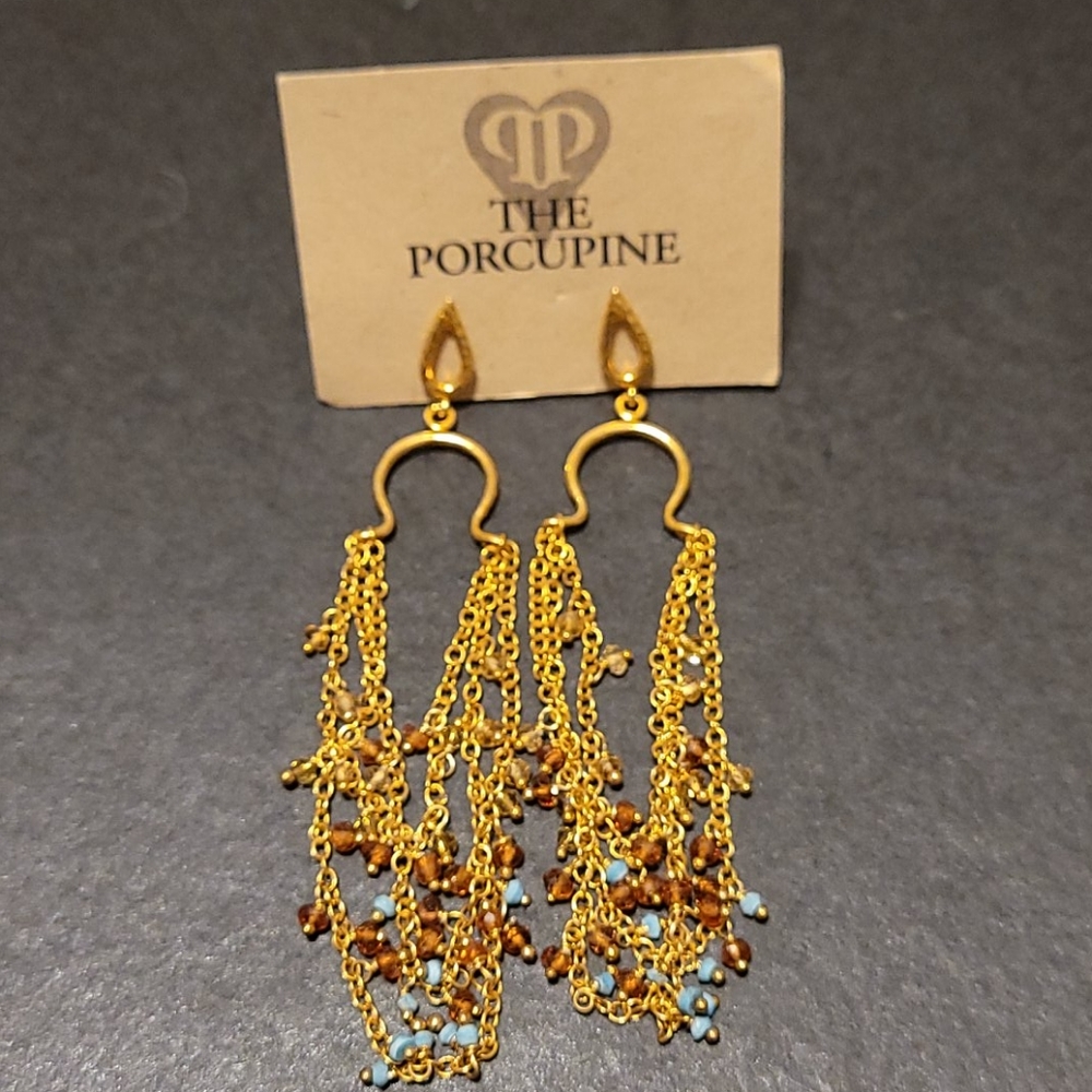 Azaara Yellow Gold Dipped Sterling Silver Earrings